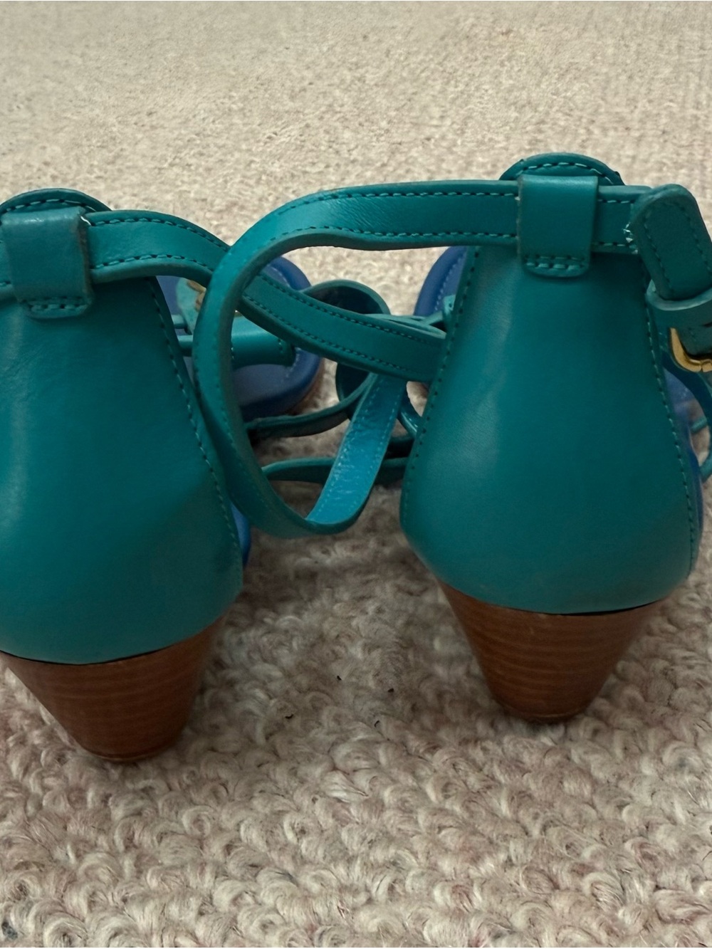 Genuine Coach Blue and Teal
Gladiator Sandals with Adjustable Straps - Picture 5 of 11